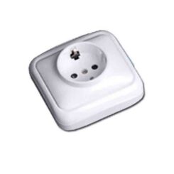 Tomada 2P+T tipo F t/tl superfície "serie spa" (bolsa blíster) branco