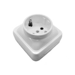 Tomada tipo F t/tl superfície serie onsen" (bolsa blíster)" branco