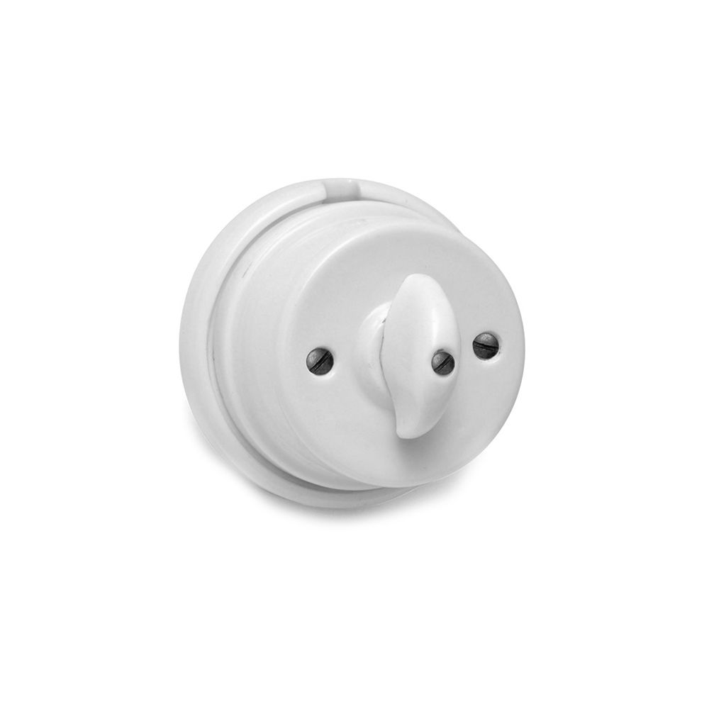 Comutador laço porcelana superficie serie vintage 10A 250V Ø80mm branco