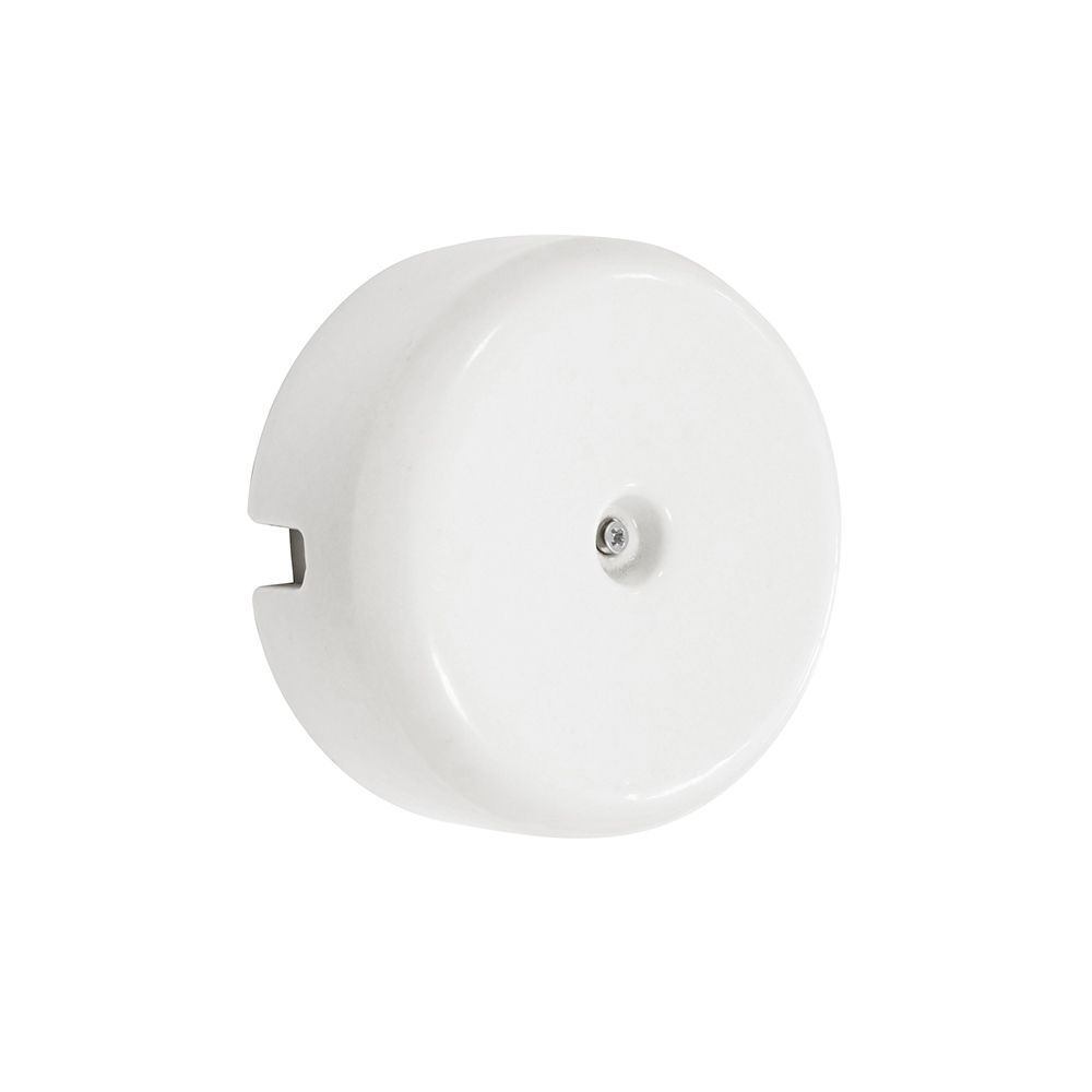 Caixa de junção de superfície, acabamento em porcelana Ø110mm, estrutura interior Ø80x40mm, série vintage, branco