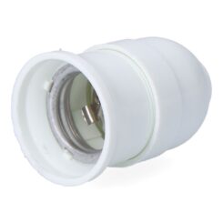 Porta-lâmpada de cerâmica interior em baquelite E27, 4 a 230 V, branco, Ø43 x 60 mm (embalado em película)