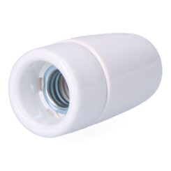 Suporte de lâmpada em cerâmica vintage E14, 60 W 250 V, branco, Ø35 x 60 mm (embalado em película plástica)