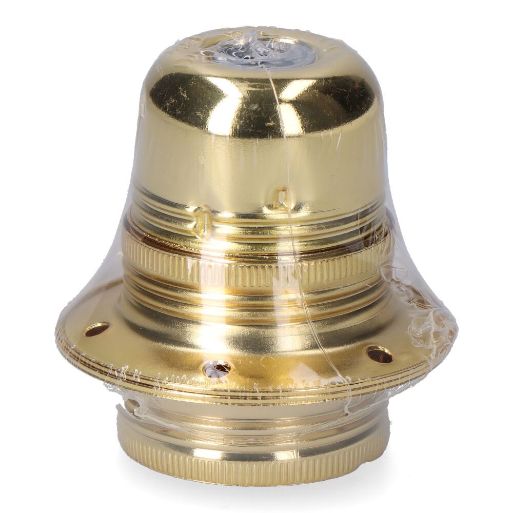 Porta-lâmpada E27 em metal, 100 W 250 V, ouro, Ø60 x 40 mm (embalado em película)