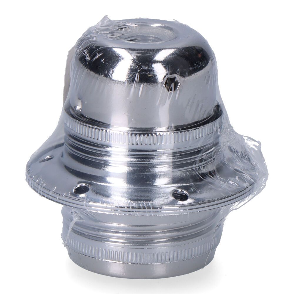 Porta-lâmpada E27 metal, 100 W 250 V, prata, Ø60 x 40 mm (embalado em película)