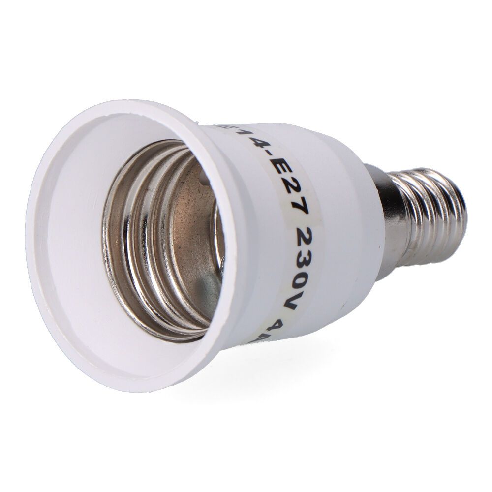 Amplificador E-14 a E-27 4 a 230 V, branco, Ø39 x 70 mm (embalado em película)