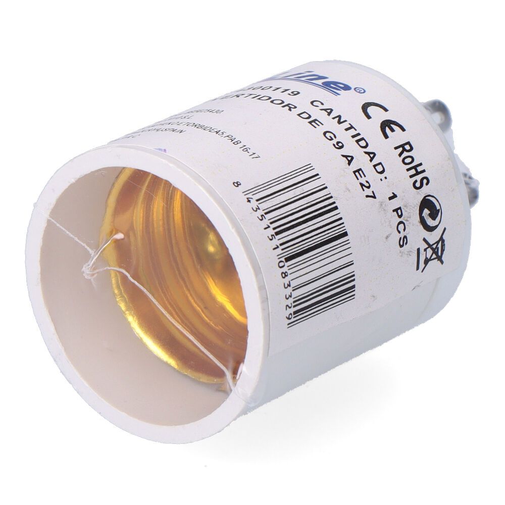 Conversor de G9 para E27, 2 para 230 V, branco, Ø33 x 57mm (embalado em película) - Image 2