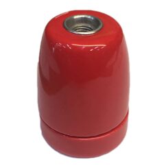Casquilho cerâmico vintage E27 4A 100 W 250 v~ vermelho, Ø47 x 59 mm