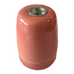 Casquilho cerâmico vintage E27 4A 100 W 250 v~ rosa, Ø47 x 59 mm