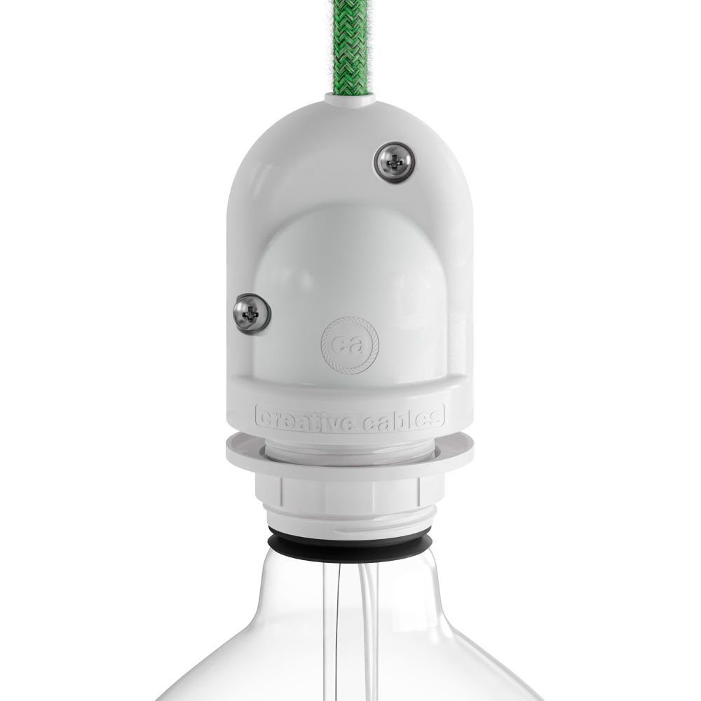 Casquilho E27 para exterior branco IP65 (retractilado)