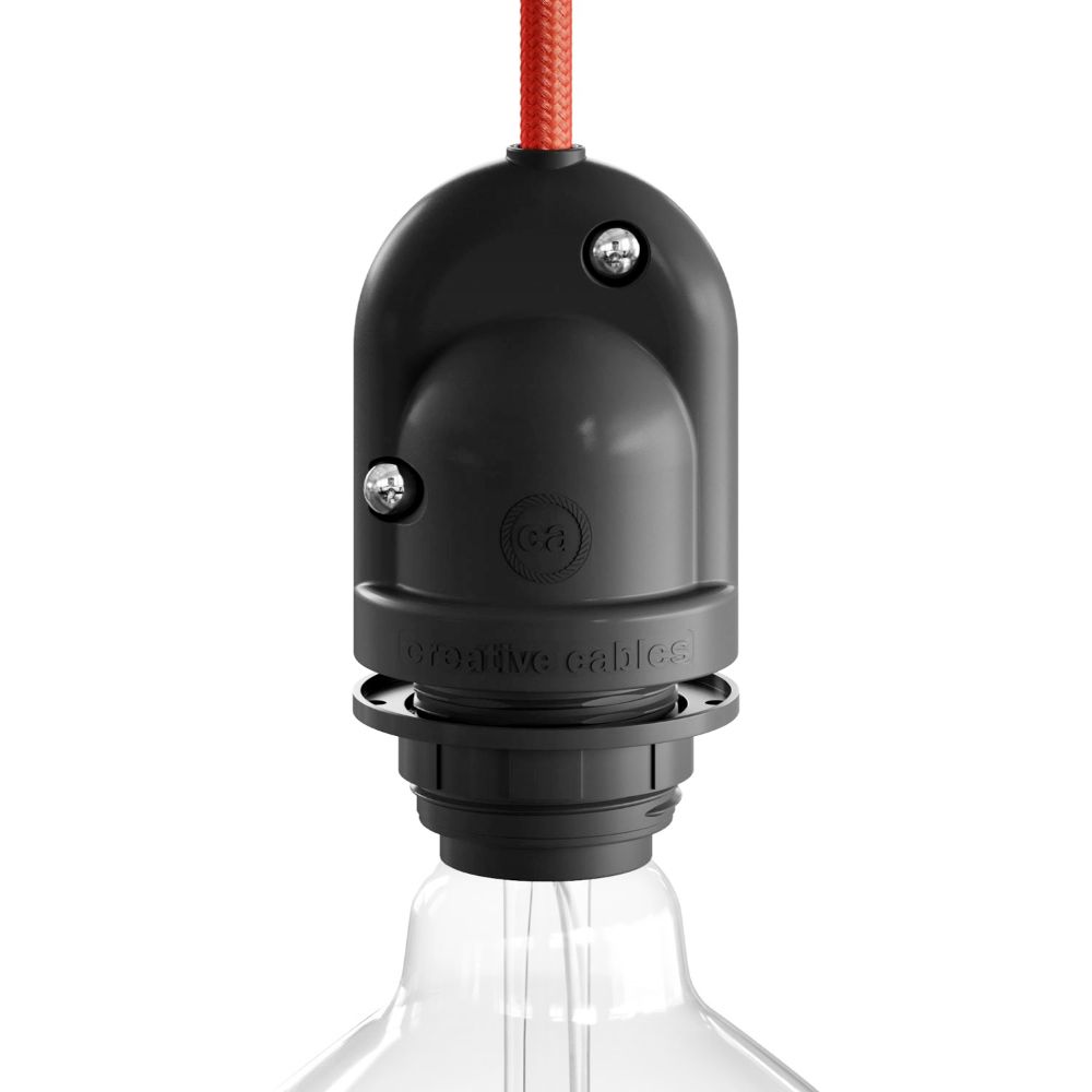 Casquilho E27 para exterior preto IP65 (retractilado)