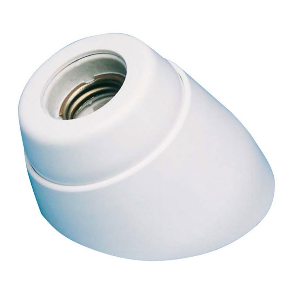 Casquilho de superfície curvo interior E27 porcelana branca