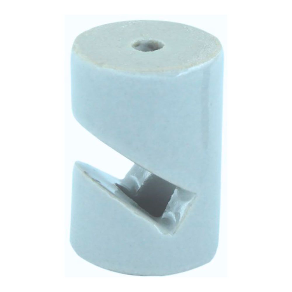Suporte de porcelana, cilíndrico em formato de V, branco, 5 unid, Ø20 x 30 mm