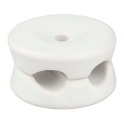 Suporte para cabos porcelana redondo duplo branco, 5 UDS Ø32 x 18,6 mm
