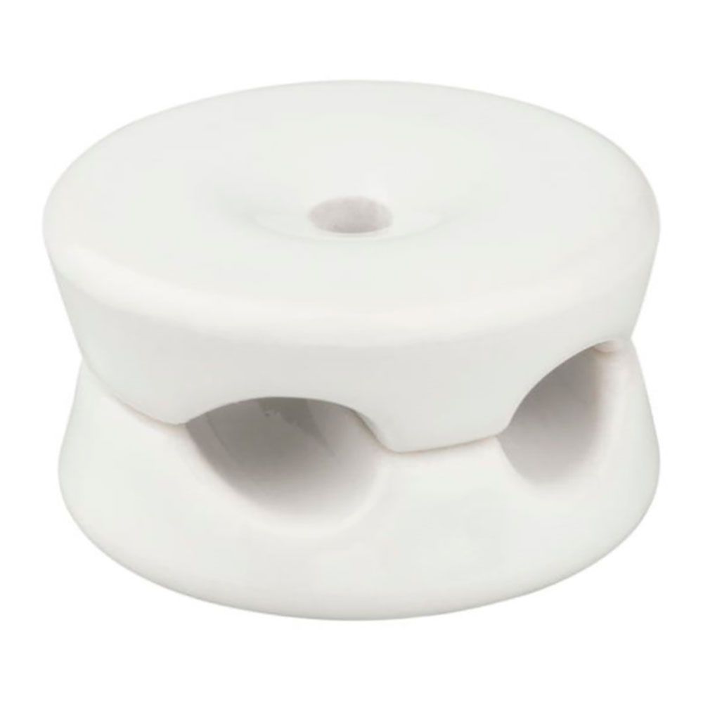 Suporte para cabos porcelana redondo duplo branco, 5 UDS Ø32 x 18,6 mm