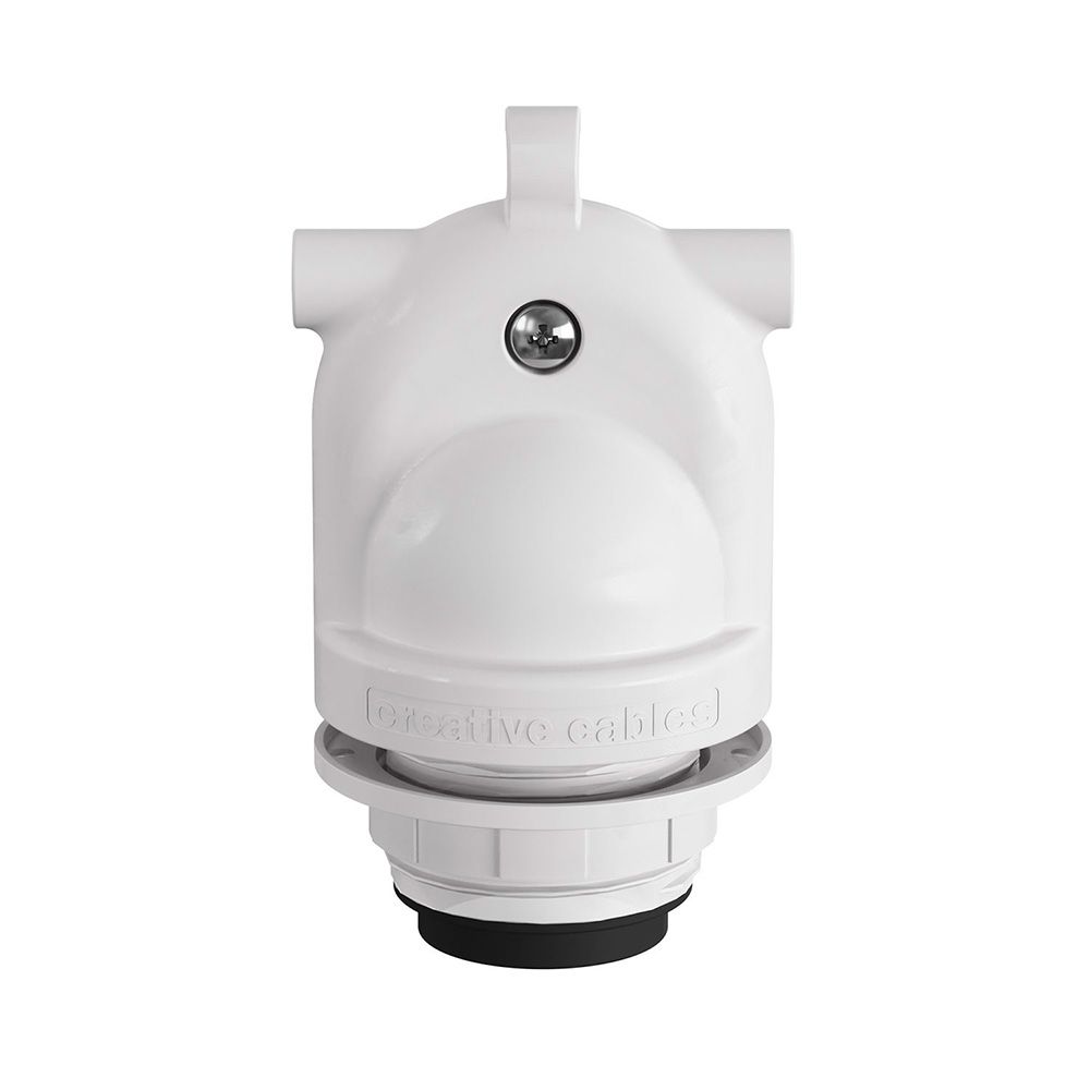 Casquilho E27 com gel para saída dupla exterior IP65 branco