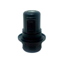 Porta-lâmpada E27 com interruptor semi-roscado com arruela 2 a 250 v preto