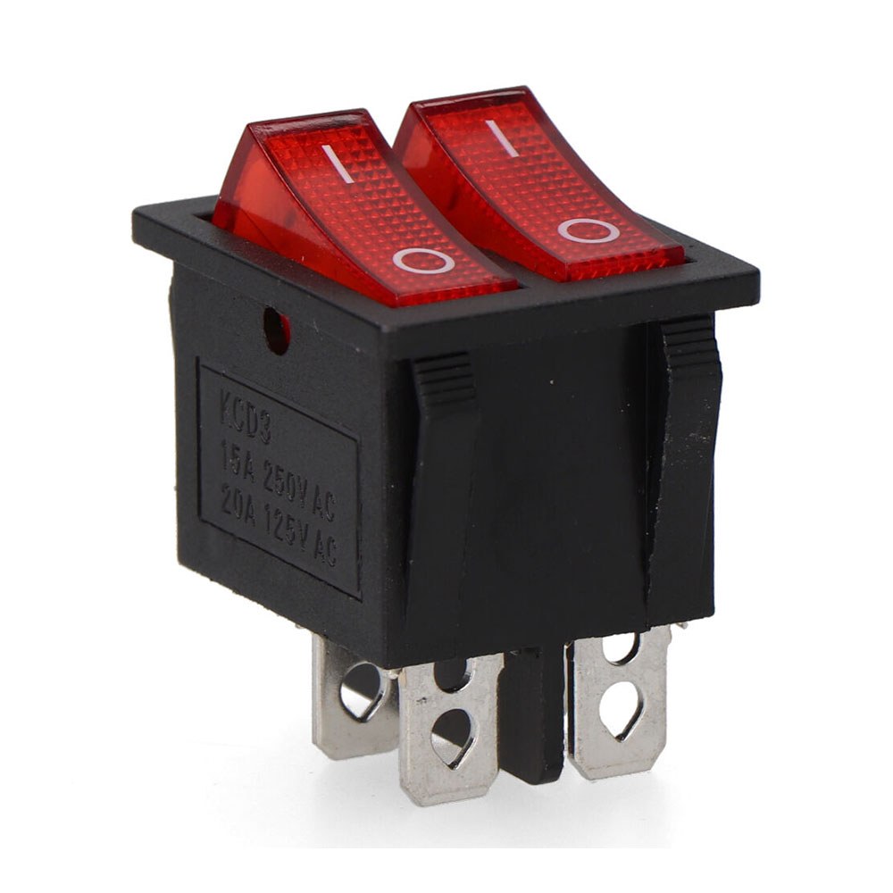 Interruptor duplo de embutir on/off 15A 4 pinos