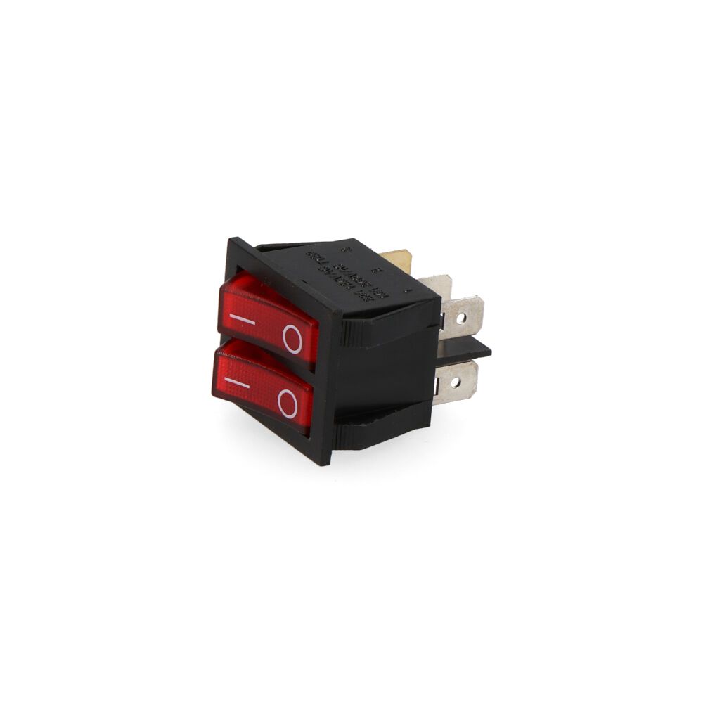 Interruptor duplo luminoso de embutir on/off 15A 6 terminais