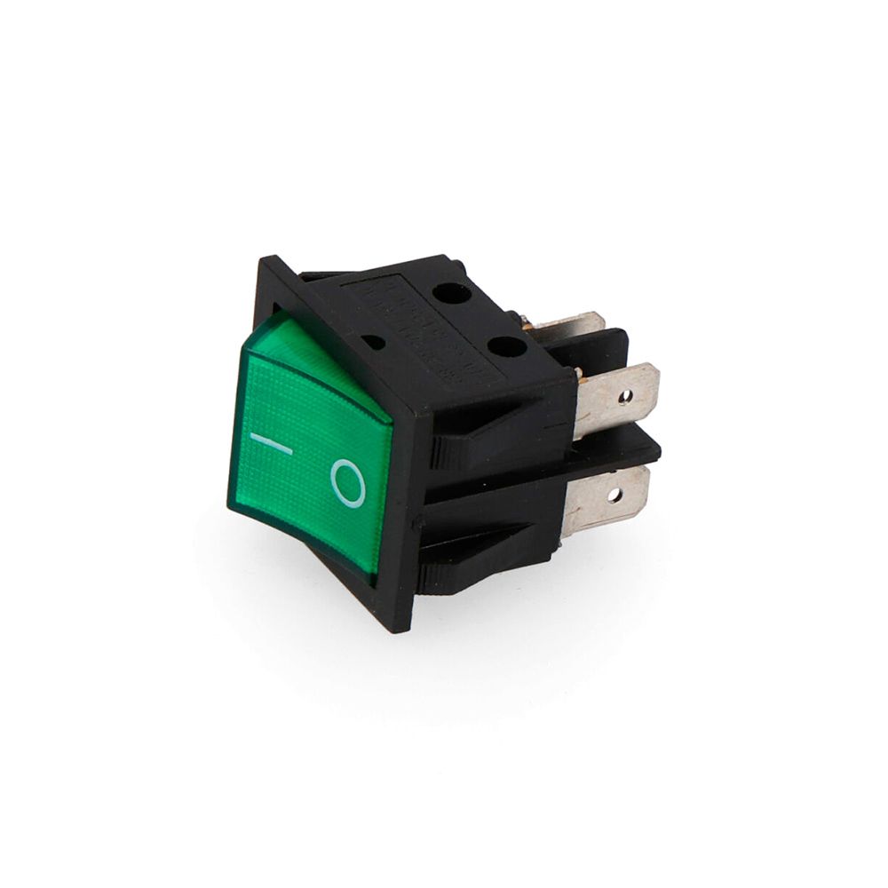 Interruptor bipolar 15A 250V verde integrado