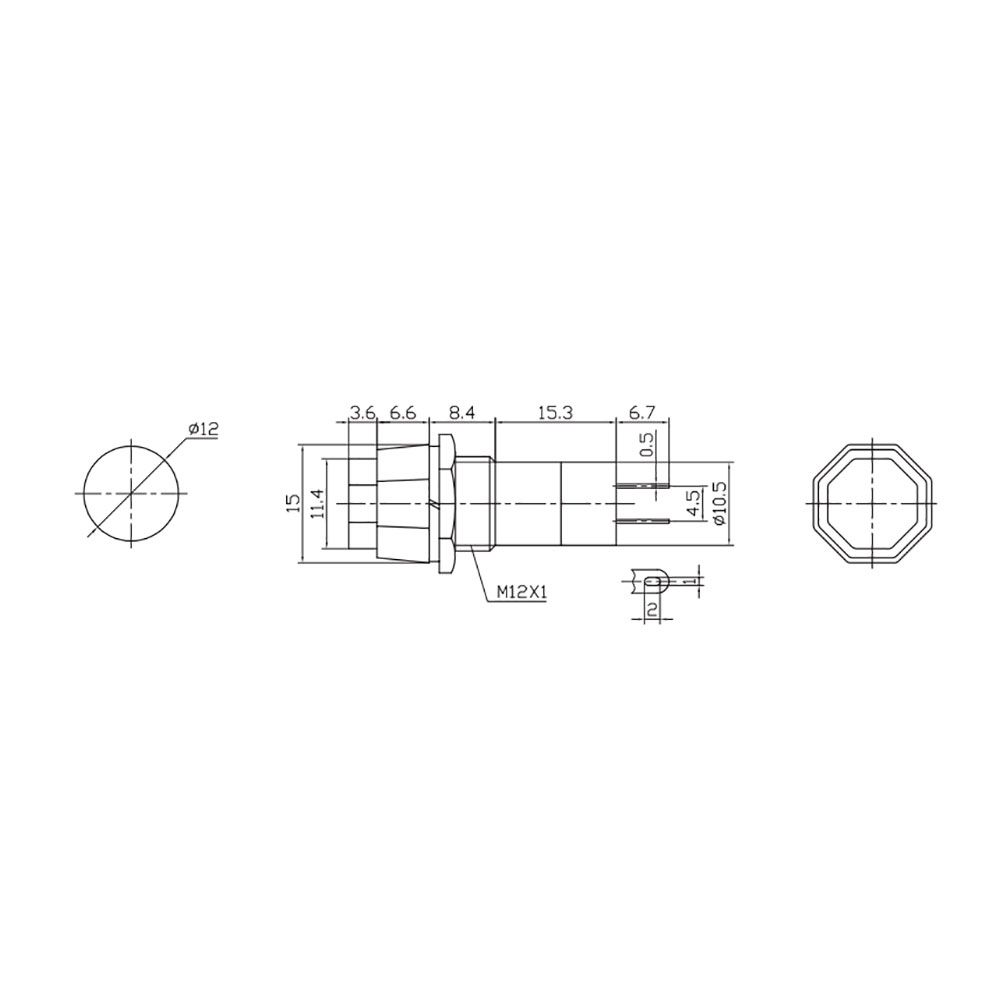 Pulsador base hexagonal 1A 250V, cores variadas - Image 2