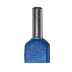 Ponteira isolada 00,75 mm², duplo, azul, 100 unidades