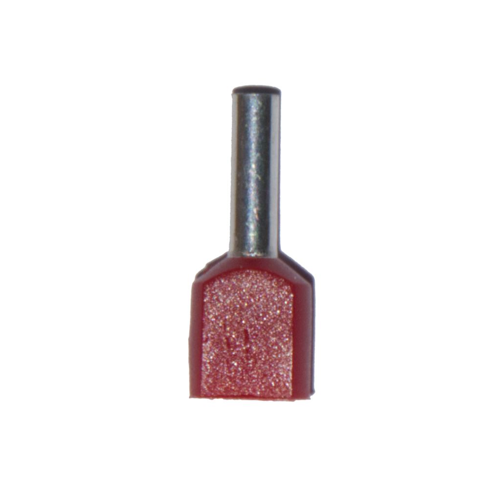 Ponteira isolada 01,00 mm², duplo, vermelho, 100 unidades - Image 2