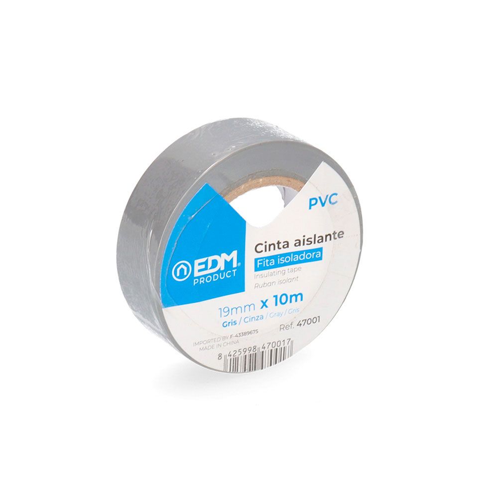 Fita isolante cinza de supra qualidade 19 mm x 10 m