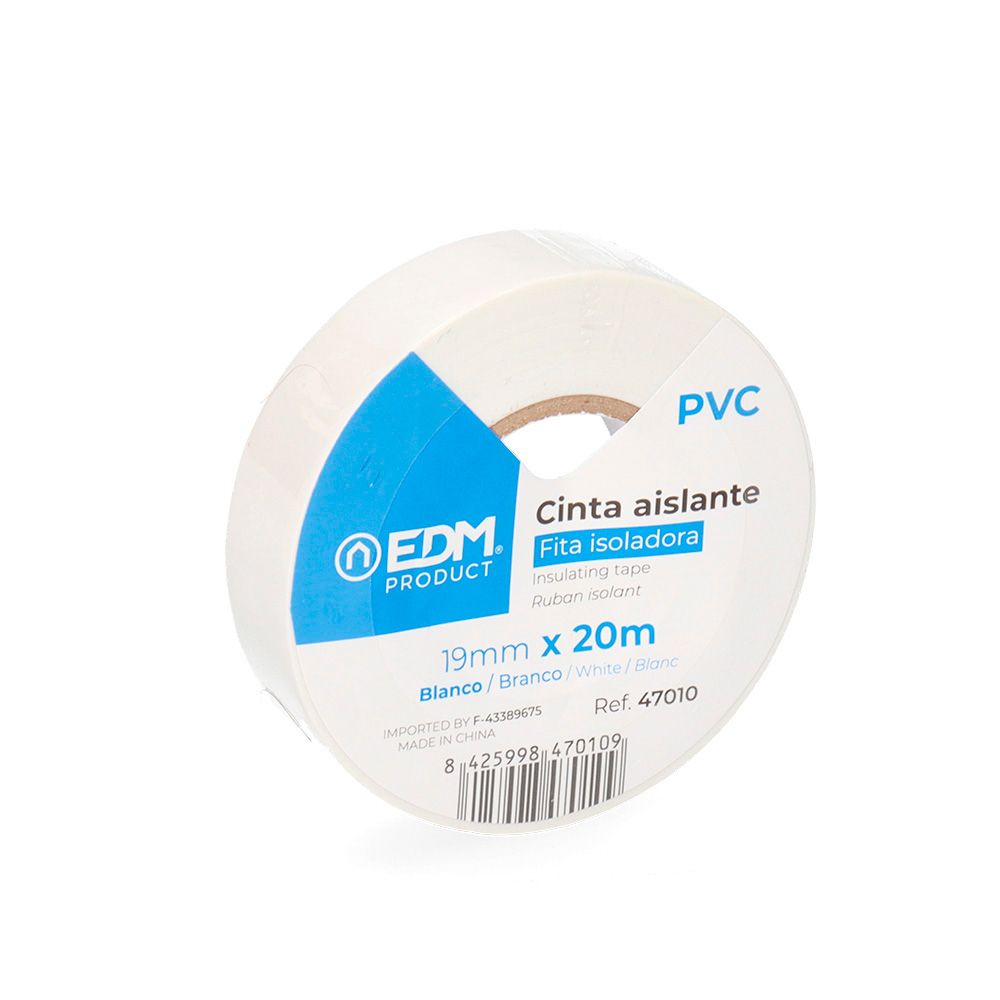 Fita isolante supra qualidade branca 19 mm x 20 m