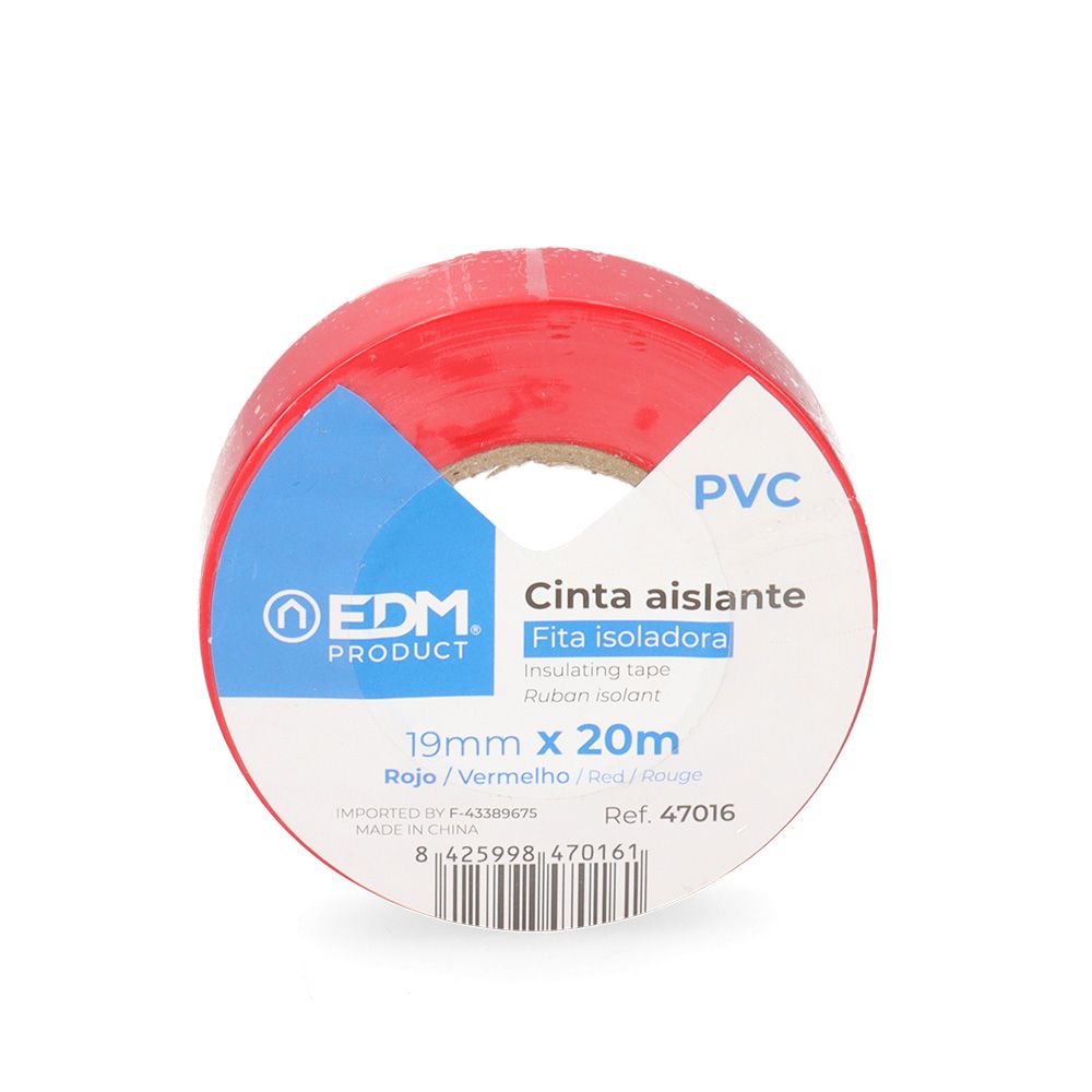 Fita isolante vermelha de supra qualidade 19 mm x 20 m - Image 2