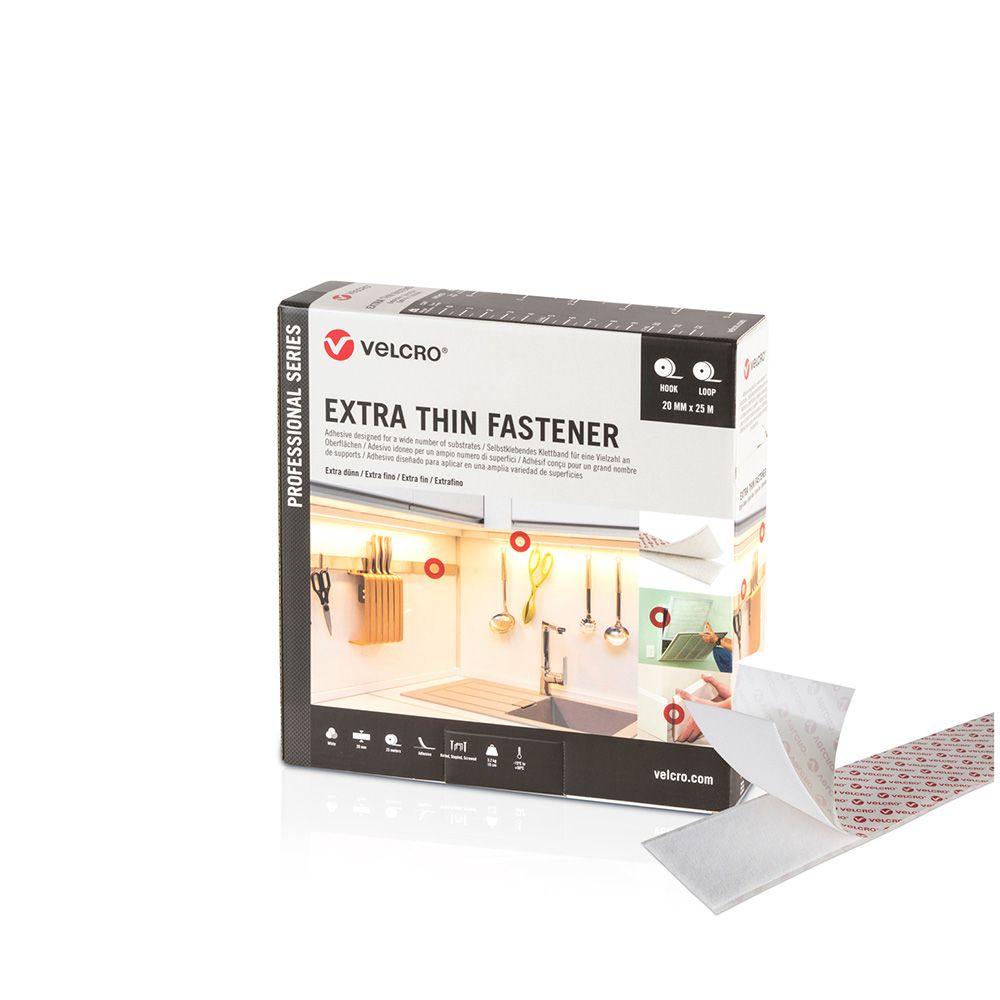 Fita adesiva extra fina branca 20 mm x 25 m