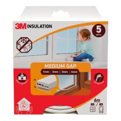 Excluidor de correntes de ar clássico para vãos médios 1 - 4 mm, branco, 6 m