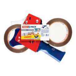 Dispensador fita cola de embalagem + 2 rolos 50 mm x 66 m