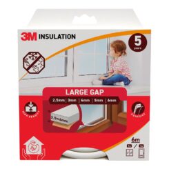 Perfil isolante clássico para frestas grandes 2,5 - 6 mm, branco, 6 m