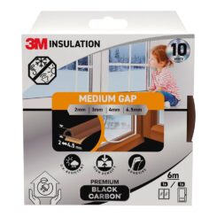 Perfil isolante premium para frestas médias 2 - 4,5 mm, castanho, 6 m