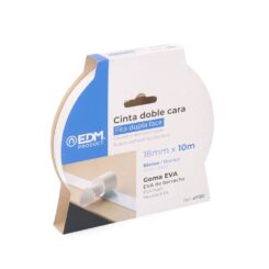 Fita adesiva dupla face branco 18 mm x 10 m