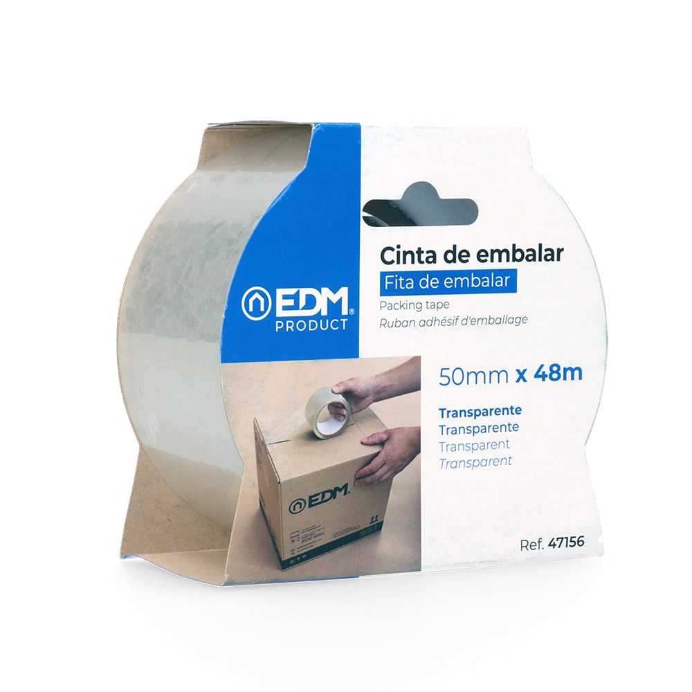 Fita adesiva de embalagem transparente 48 micras 50 mm x 48 m