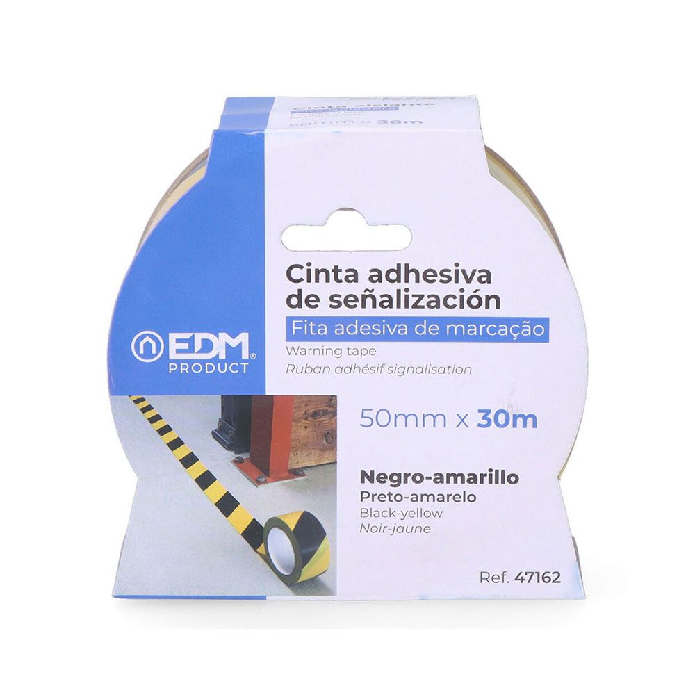 Fita adesiva de sinalizaçao amarela/preta 50 mm x 30 m - Image 2