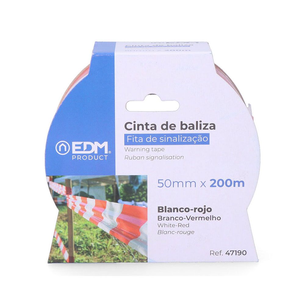 Fita de sinalizaçao branca/vermelha 50 mm x 200 m - Image 2