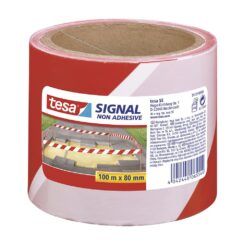TESA Fita de marcação não adesiva vermelha/branca 80 mm x 100 m