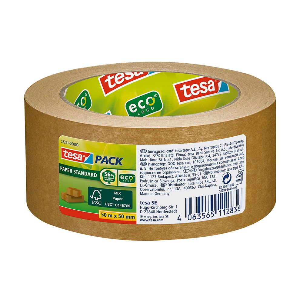 Fita cola para embalar de papel ecológico 50 mm x 50 m