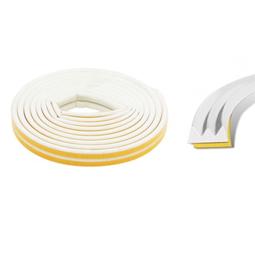 Perfil adesivo para calafetaçao tipo e branco 9 mm x 6 m