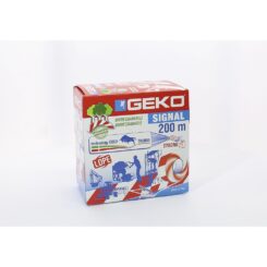 Fita de sinalização LDPE biodegradável branca/vermelha 70 mm x 200 m