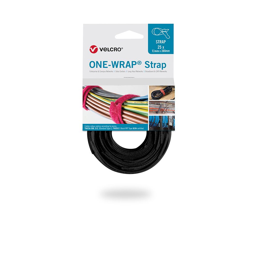 One-wrap® strap fastener, 13 x 200 mm, 25 UDS, preto - Image 4