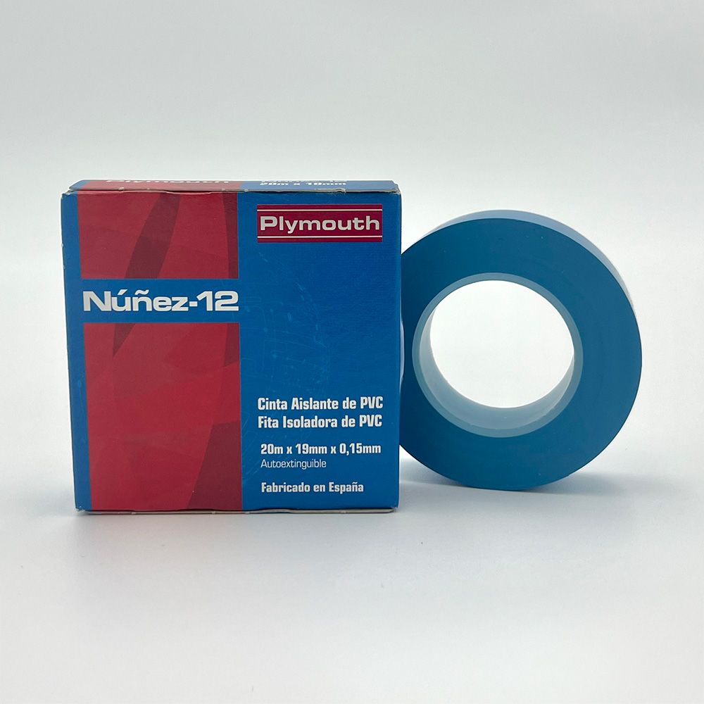Fita isolante de PVC azul de alta aderência 19 mm x 0,15 mm x 20 m