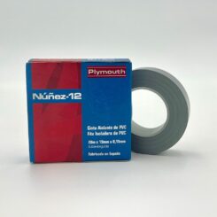 Fita isolante de PVC cinza de alta aderência 19 mm x 0,15 mm x 20 m