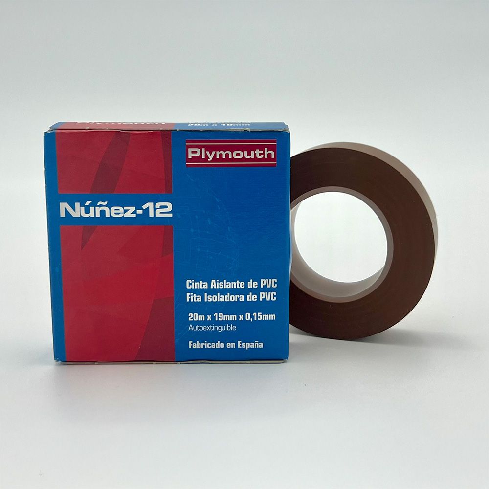 Fita isolante de PVC de alta aderência marrom 19 mm x 0,15 mm x 20 m