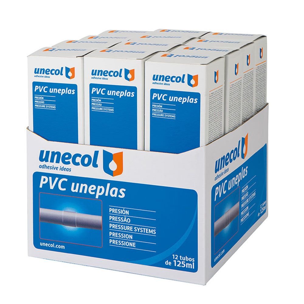 Adesivo PVC uneplas tubo 125 ml estojo + dispensador - Image 2