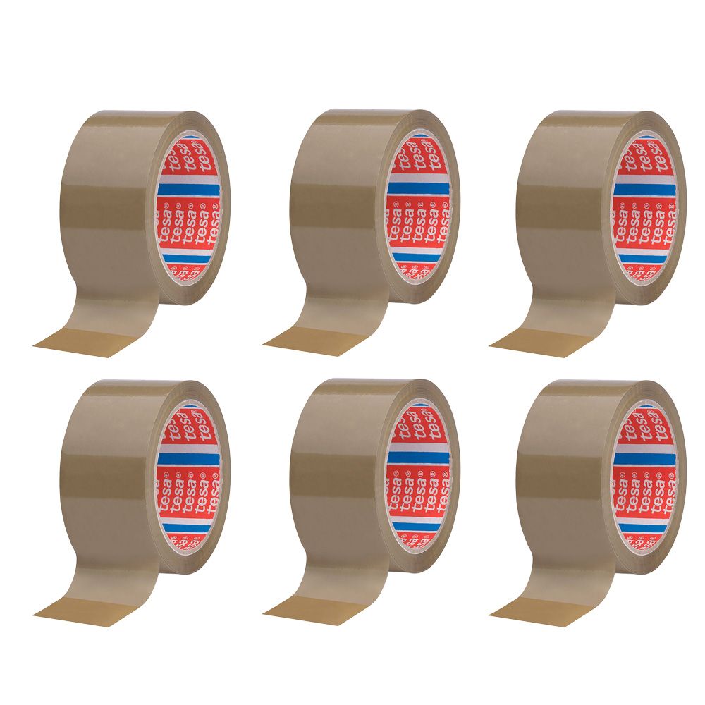 Fita de embalagem castanho 28 microns 50 mm x 66 m, 6 UDS