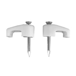 Abraçadeira plana branca com prego 2x2,5mm N°2 (caixa 100 unid.)