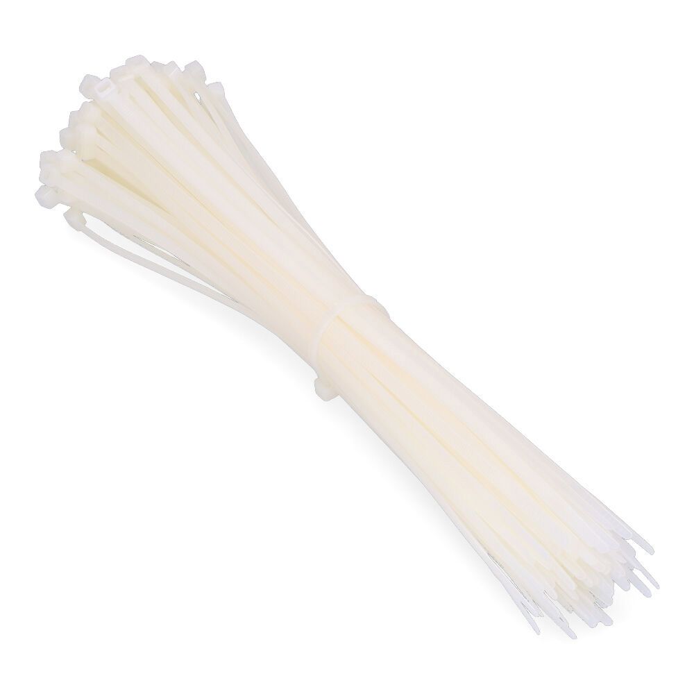 Abraçadeira de nylon BN 4,8 x 370 mm natural 100 unidades.